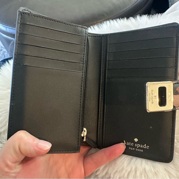 Kate Spade Phoebe Turnlock Medium Wallet KH815 200 in brown leopard - Picture 5 of 5